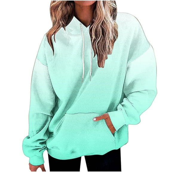 AGWOLF Cute Hoodies for Women Oversized Neon Print Long Sleeve Sweatshirt Colorful Hooded Tops Trendy Clothes