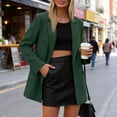 thumbnail image 2 of Women's Solid Color Single Button Blazer Casual Long Sleeve Fashion Outerwear Green XXL, 2 of 5