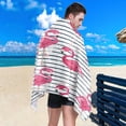 thumbnail image 4 of Coolnut Beach Towels Colorful Flamingo Camping Towels Blue Grunge Stripes Sand Free Beach Towel, 30"x60" Large Beach Towels Quick Dry Bath Travel Towels Pool Yoga Beach Mat for Men Women, 4 of 6