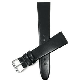 20mm black leather watch strap with deployment clasp sale