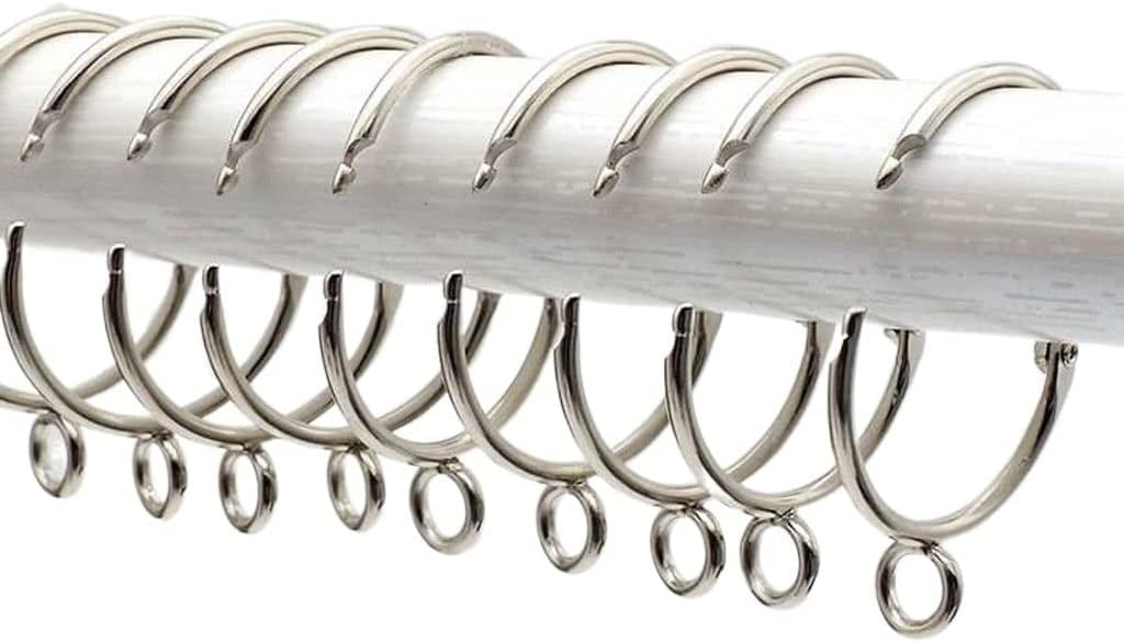 Curtain Rings Openable Gold Curtain Rings Open and Close Metal Rustproof Drapery Loops with