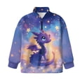 thumbnail image 4 of Uorisanigo Kids Girls Half Zip Pullover Sweatshirt Purple Dragon Long Sleeve Zipper Sweatshirt Loose Fall Trendy Quarter Zipper Cropped Sweatshirts Comfy Pullover Jackets Sweaters, 4 of 7