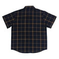 thumbnail image 4 of WREESH Men's Oversized Summer Button Down Shirts Fashion Short Sleeve Plaid Top Trendy Style Yellow, 4 of 8