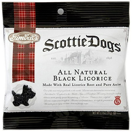 - Gimbal's Scottie Dogs All Natural Black Licorice - Real Licorice Root and Pure Anise - 2.75 oz Bag