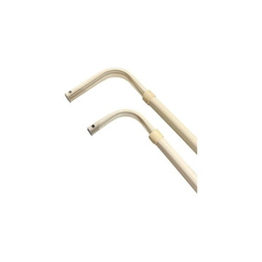 CintBllTer Double Lock Seam Curtain Rod, 48 to 84-Inch Adjustable Width, White