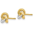 thumbnail image 2 of 14k Yellow Gold & Rhodium Trinity Knot Earrings - 7mm, 2 of 6