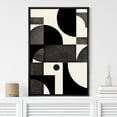 thumbnail image 2 of IDEA4WALL Framed Canvas Print Wall Art Minimalist Black And White Abstract Collage Illustrations Geometric Splicing Graphics Modern Art Bohemian Artwork for Home Decor - 16"x24" Black, 2 of 5