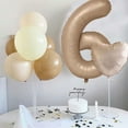 thumbnail image 6 of 40 Inch Beige Number 1 Balloon for 1st Birthday Decoration, Large Self Inflating Cream Foil Number Balloons 0-9 for Boys Girls, White Sand 1 Helium Balloons for Women Men Party Anniversary Supplies, 6 of 10