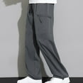 thumbnail image 2 of Mens Work Pants Casual Daily Outdoor Beach Lightweight Breathable Pants Regular Straight Pant Dark Gray 4XL, 2 of 7