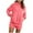 Watermelon Red, variant on Women Fleece Pyjamas Set, Fluffy Soft Hooded Twosie Pyjama Sets Women Shorts Pjs Sherpa Fleece Loungewear Winter Warm Cosy Nightwear Lounge Wear Comfort Loose Fit 2 Piece Set with Pockets Ladies