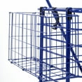 Folding Rolling Steel Wire Basket Trolley Grocery Shopping Cart, Blue