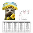 thumbnail image 2 of Cute Hedgehog Floral Crown T Shirts Basic T-Shirt Short Sleeve Ladies Tee Shirt Summer Graphic Clothing, 2 of 7