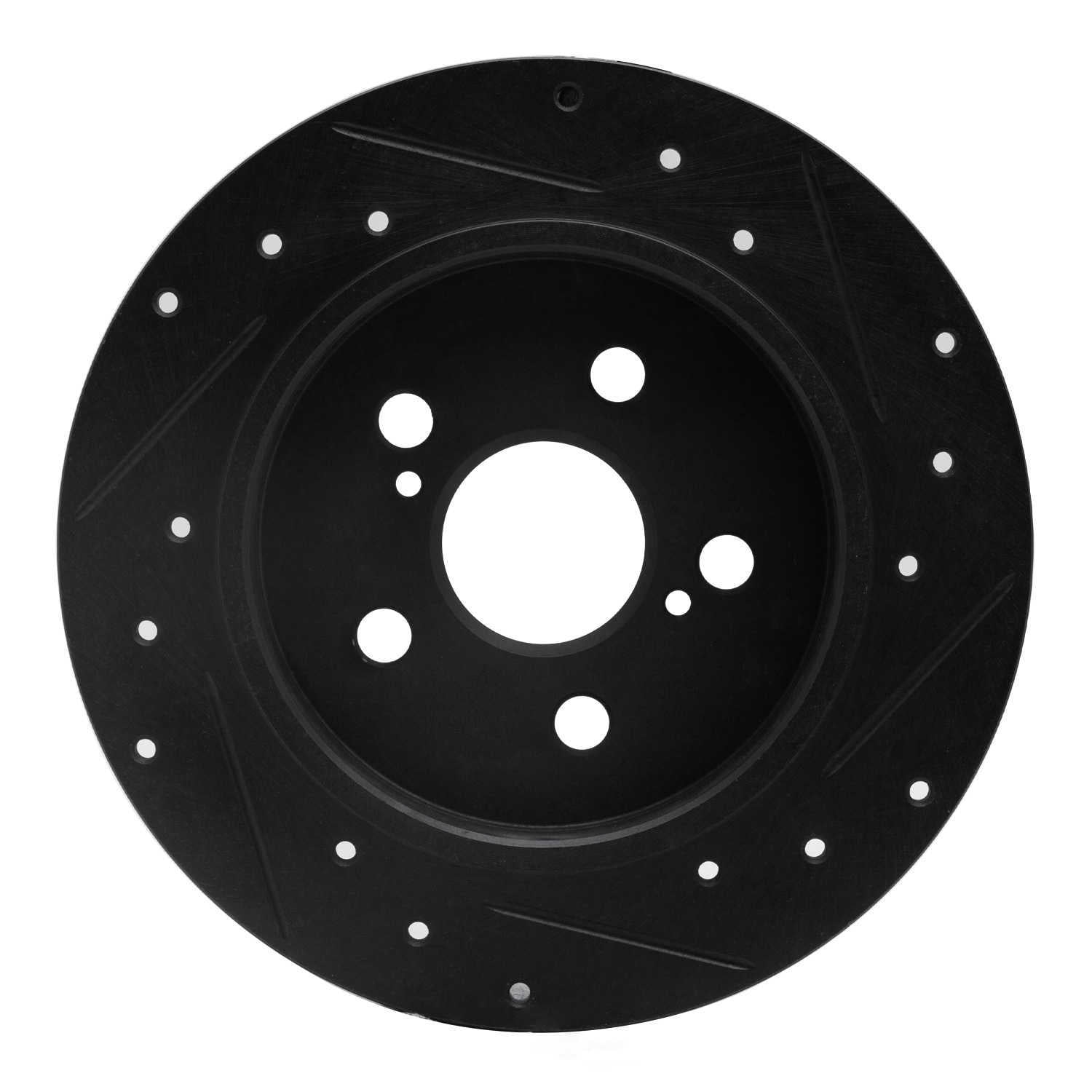 Dynamic Friction Company 633-76083L DFC Brake Rotor - Drilled And Slotted - Black
