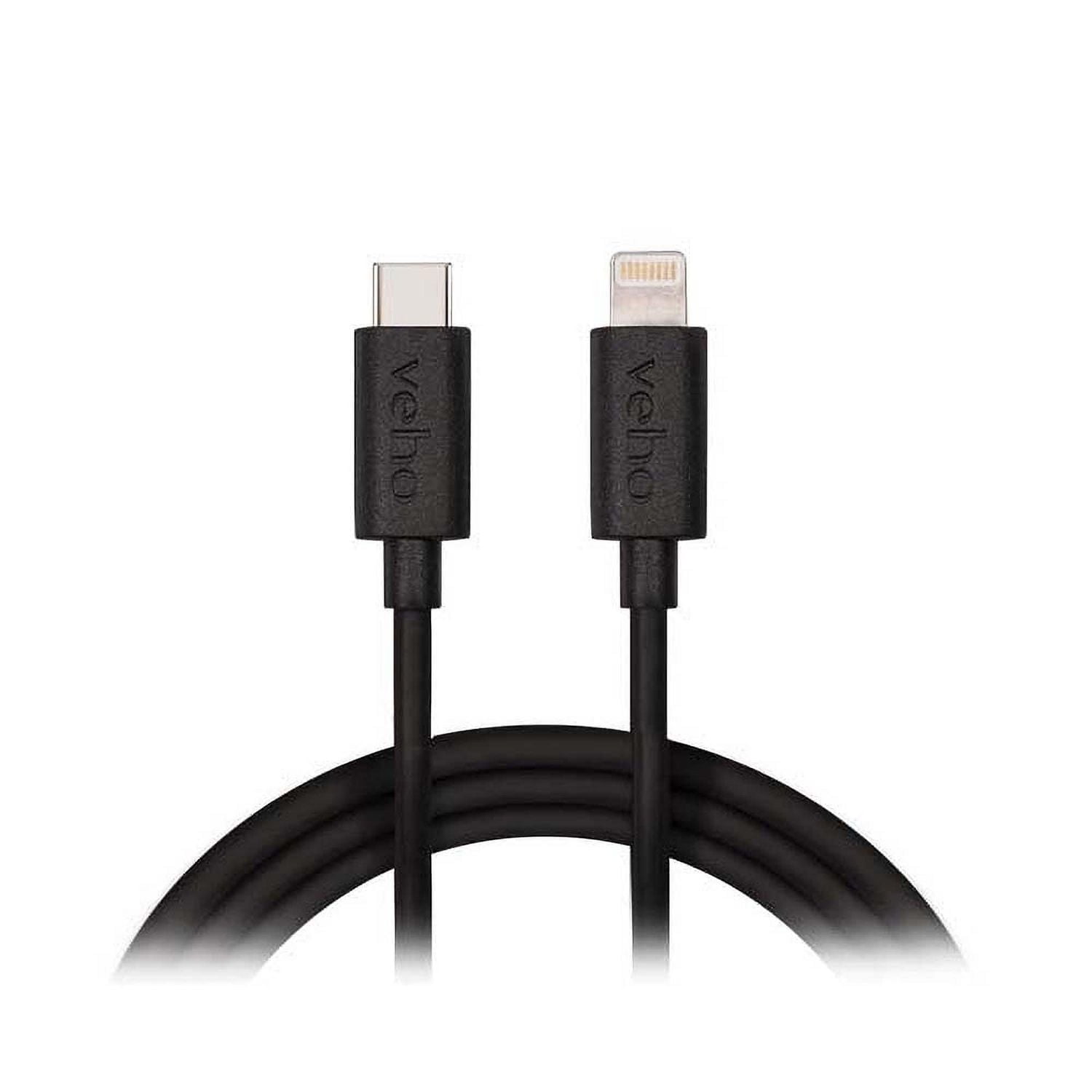 Câble de charge et de synchronisation Veho Pebble USB-C vers Lightning 1 m/3.3 pi - Noir