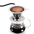 thumbnail image 7 of Reusable Coffee Filter Holder Double Layer Stainless Steel Coffee Tea Strainer Coffee Accessories Coffee Making Tool (With base), 7 of 7