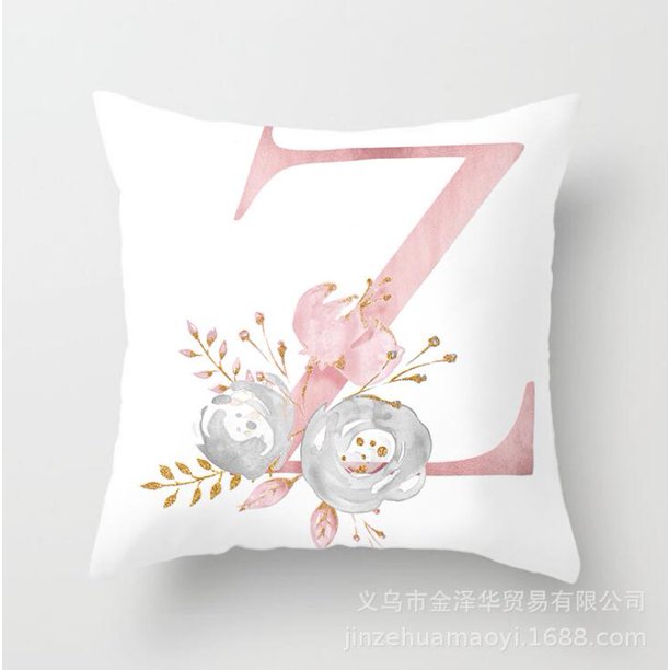AZ Fashion Square Ins Sofá cama Funda de almohada de felpa LETTER LOVER Estampado de flores Patrón de impresión Almohada moderna Cojín de asiento Xemadio 1414-27