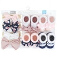 thumbnail image 2 of Hudson Baby Infant Girl Headband and Socks Giftset, Blue Blush Floral, One Size, 2 of 6