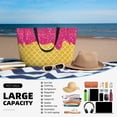 thumbnail image 5 of Wukai Red Ice Cream Print Zipper Bag,large Beach Tote Bag,Waterproof Sandproof Bag,Grocery and Picnic Tote Travel Bag, 5 of 5
