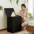 thumbnail image 5 of Dovied 150L Double Laundry Hamper with Lid, 2 Removable Washing Bags with Handles, Large Clothes Sorter for Easy Separation (Black), 5 of 10