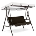 thumbnail image 5 of LINMOUA Non Slip Anti-fading Waterproof Bench Swing Seat Cushion, Black, Solid Print Chair Pad, 5 of 6