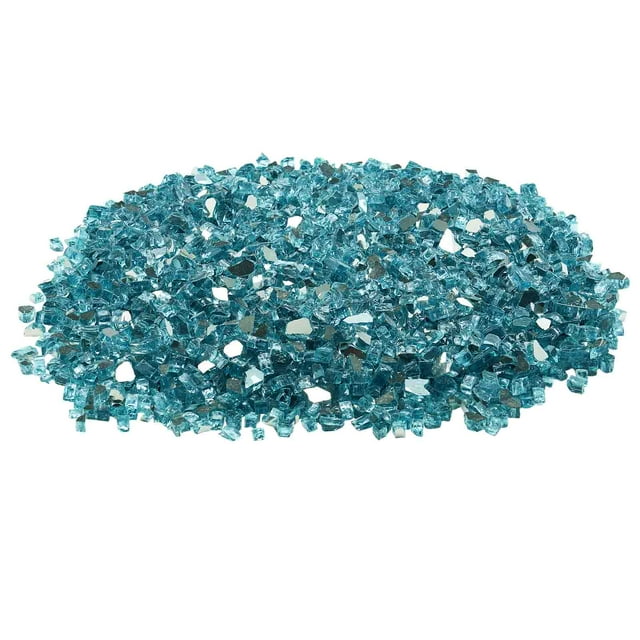 KFFKFF Verre à Feu, Roches de Foyer Résistantes aux Hautes Températures de 10 Lb / 4,5 kg, Roche de Foyer Réfléchissante et Sans Fumée de 1/2 Po / 12,7 mm, Bleu Aqua