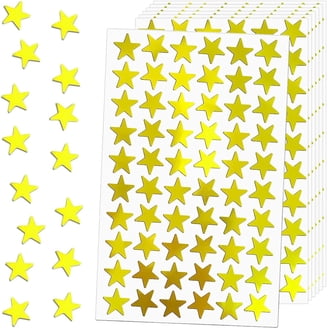 Glitter Star Stickers For Kids - 448 Silver Foil Stars, 1 Inch, Reward Chart Stickers, Classroom Supplies