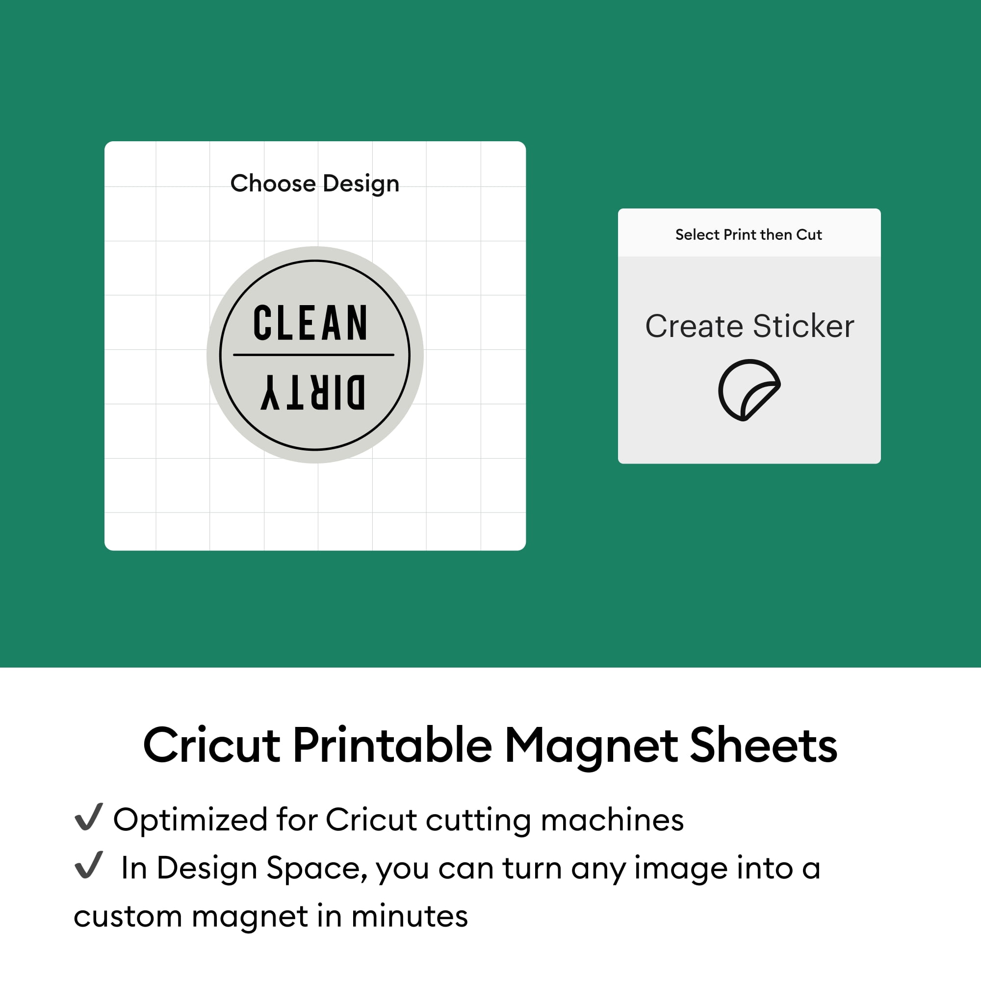Cricut Printable Magnet Paper, (6), 8.5" x 11",White
