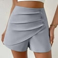 thumbnail image 2 of Sngxgn Women's High Waisted Casual Shorts Ripped Hem Frayed Distressed Short Casual(Grey,S), 2 of 5