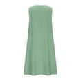 thumbnail image 5 of LNWUY Womens Summer Cotton Linen Dresses Sleeveless V Neck Mini Dress Sundress Athletic Short Dress with Pockets Green XXL, 5 of 6