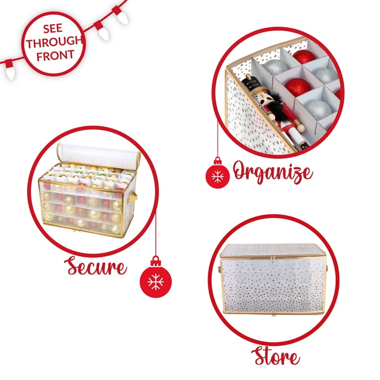 Simplify 112-Count Christmas Holiday Plastic Ornament Organizer