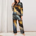 thumbnail image 2 of Picia Golden White Fire Dragon Pattern Women’s Long-Sleeve Sleepwear Set - Soft 2-Piece Loungewear with Pockets, Comfy PJs for Relaxing Nights-XX-Large, 2 of 7