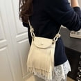 thumbnail image 5 of gcong Stylish Tassel Messenger Crossbody Bag with Decorative Charm for Daily Utility and Use, 5 of 6