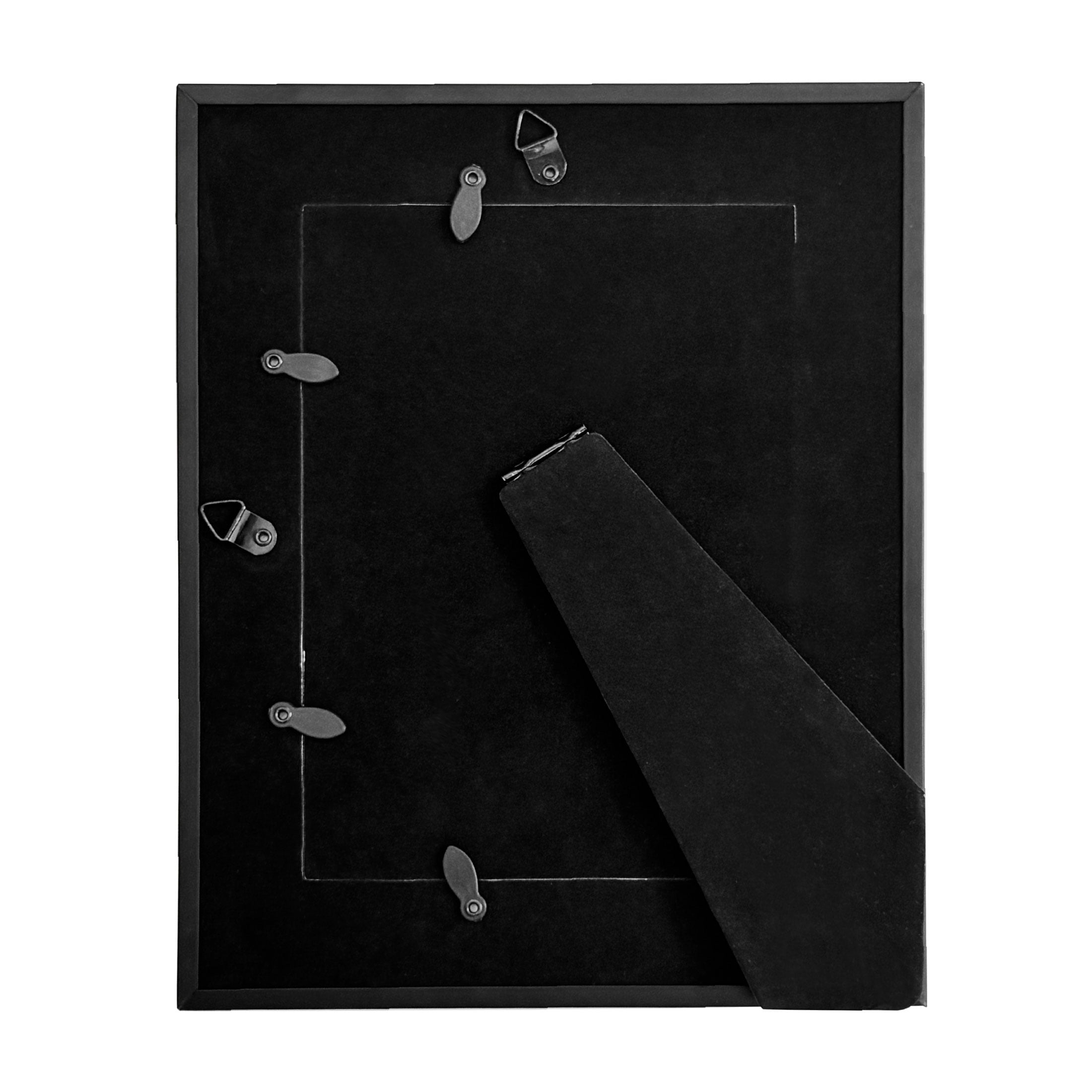 Black Metal Photo Frame with Triple White Mat for 5x7, Fits 8x10