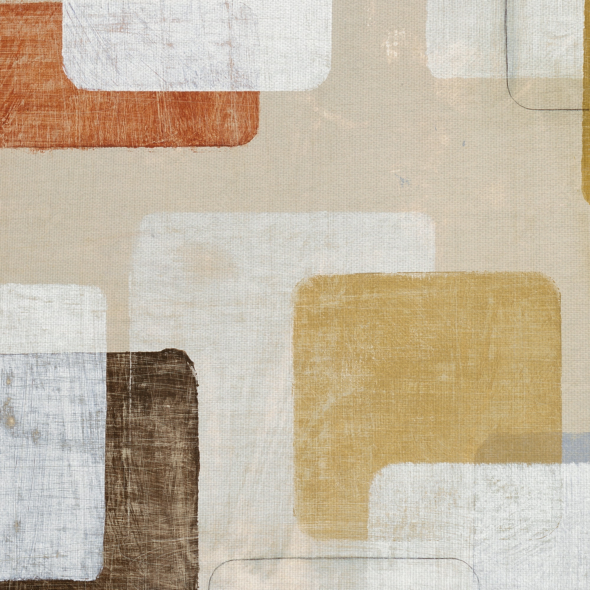 Masterpiece Art Gallery Orbis 1 Abstract Rectangular Abstract By JB Hall Canvas Art Print 24" x 24"