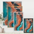 thumbnail image 4 of Designart 'Abstract Marble Composition In Orange and Blue I' Modern Framed Canvas Wall Art Print, 4 of 5