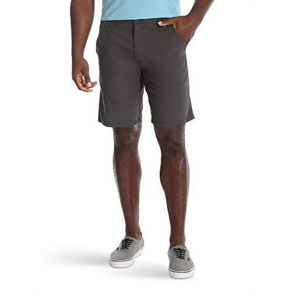 Wrangler Authentics Men's Performance Comfort Waist Flex Flat Front Short, Anthracite, 36