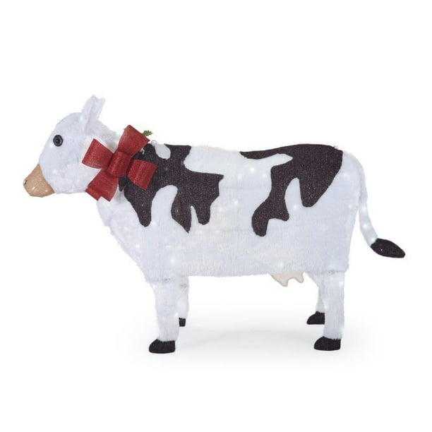 55 in. w christmas cow yard decoration with led lights Craft three