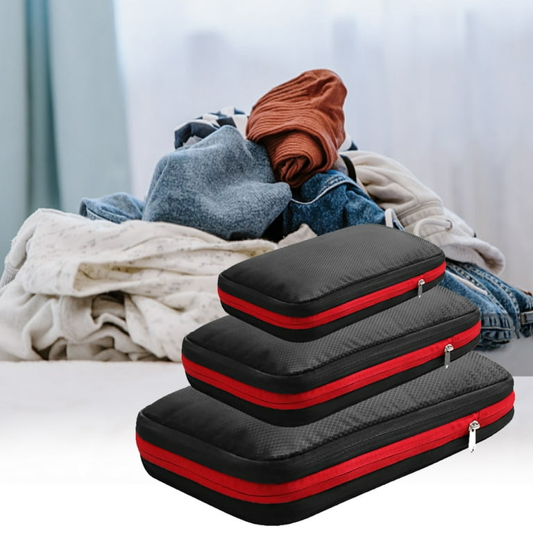 Travel Compression Packing Cubes Double Layer Portable Pouch Zipper  Waterproof Storage Bags for Clothing Shoes Suitcases Bag - AliExpress