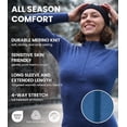 thumbnail image 6 of Merino.tech Women’s 100% Merino Wool Heavyweight 𝗛𝗮𝗹𝗳 𝗭𝗶𝗽 Top and Hiking Socks Bundle Thermal Base Layer (XX-Large, 320 Burgundy), 6 of 10