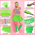 thumbnail image 2 of Loritta 80s Costumes for Women Fancy Outfit Accessories Set with Fishnet Gloves Leg Warmers Tutu Skirts for Theme Party, 2 of 6