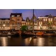 thumbnail image 2 of Jaynes Gallery 18x13 Black Ornate Wood Framed with Double Matting Museum Art Print Titled - Europe-The Netherlands-Delfshaven-Sunset scene along canal, 2 of 4