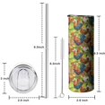 thumbnail image 5 of 20oz Green Chicken Farm Pattern Skinny Tumblers Stainless Steel Tumbler with Lid and Straw,Vacuum Insulated Double Wall Travel Tumbler Cups with Cleaning Brush for Coffee,Tea, 5 of 6