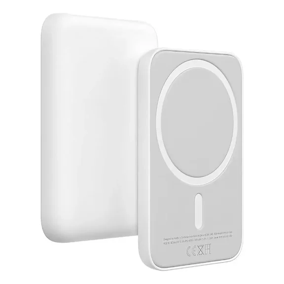 Power Bank 5000mah Magsafe Inalámbrico Magnetico Baterías Color Blanco