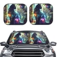 thumbnail image 2 of Gaeub Cosmic Cat In Window Print 2-Piece Windshield Sun Shade,Foldable Car Front Window Sunshade,for Most Cars SUV Truck,Heat Blocker Visor Protector-Medium, 2 of 6