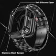 thumbnail image 4 of LEIXIUER Stainless Steel Metal Band and Case Compatible with Apple Watch Band and Covre 41mm 40mm Ultra 49mm 45mm 44mm, Men Metal Protective Bumper Cover for iWatch Series 9 8 7 SE 6 5 4 3 2 1, 4 of 6
