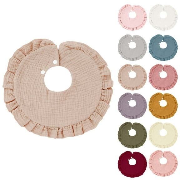Baby Muslin Bibs Drool Bibs Bandana Ruffle Soft Cotton for Newborn Baby Infants Girl Teething Toddlers Boy