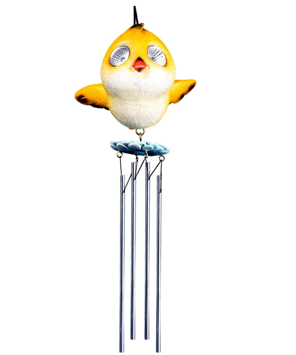 Solar Powered Bird Wind Chime Outdoor LED Garden Light Decor