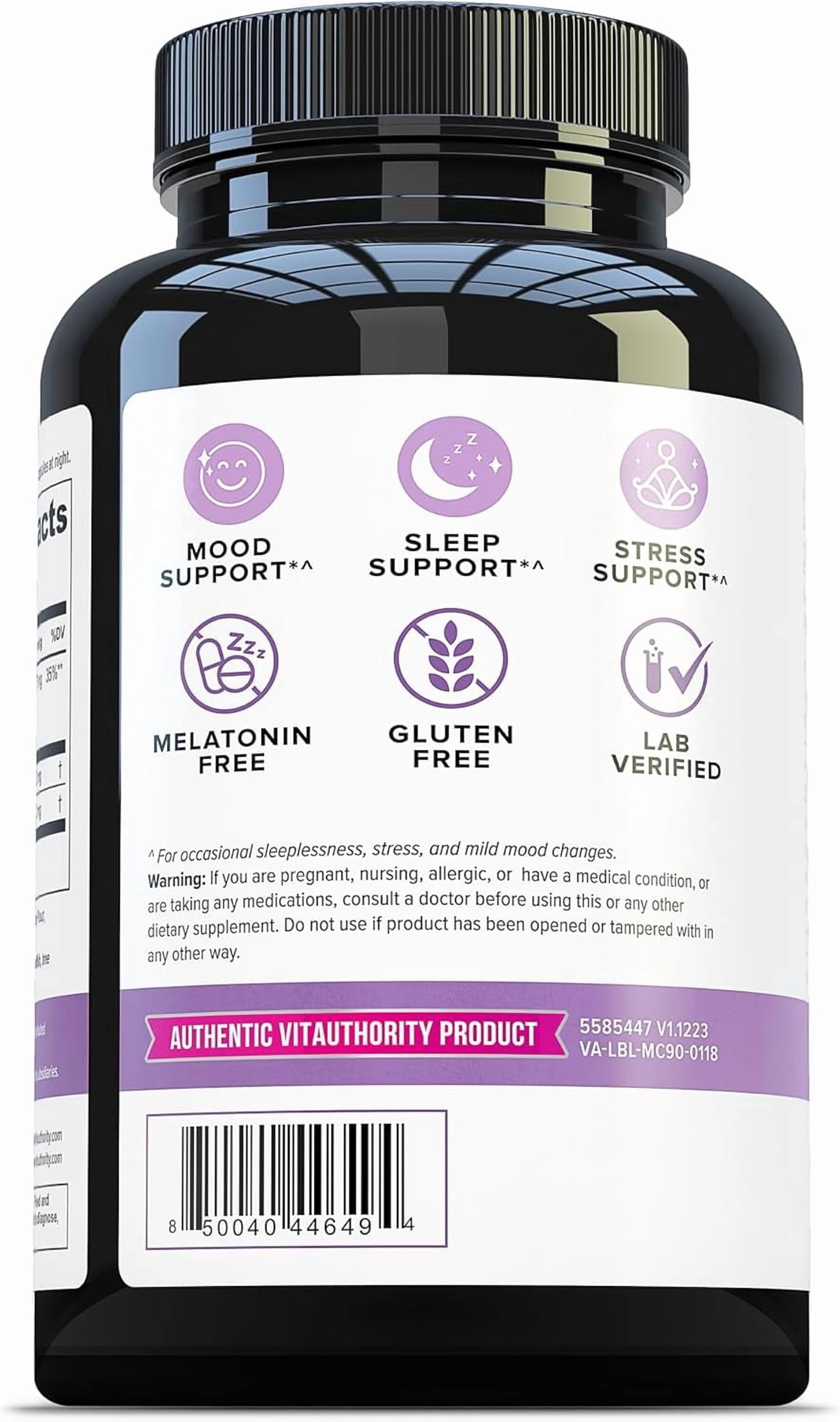 Vitauthority Mag Calm Magnesium Complex Supplement for Sleep and Mood Support, 90 Capsules