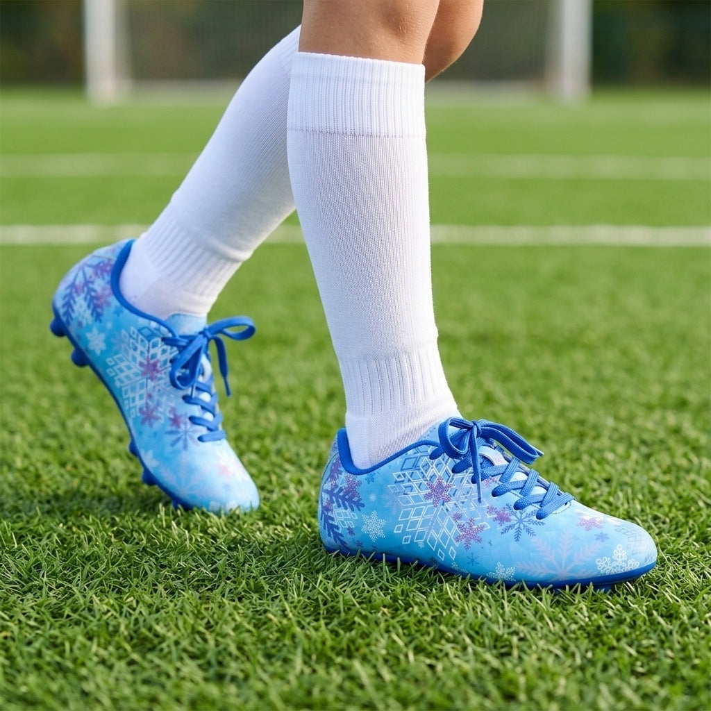 Vizari Frost Outdoor Firm Ground Soccer Cleats for Kids – Stylish and Comfortable Athletic Soccer Shoes for Boys and Girls - Blue/Purple, 10.5