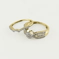thumbnail image 4 of Halo Jewelers 14k Yellow Gold 0.59 Carat (Ctw) Round And Baguette Cut White Natural Diamond Engagement Wedding Bridal Set Ring for Women (H-I Color, I1-I2 Clarity) Ring Size-8, 4 of 5